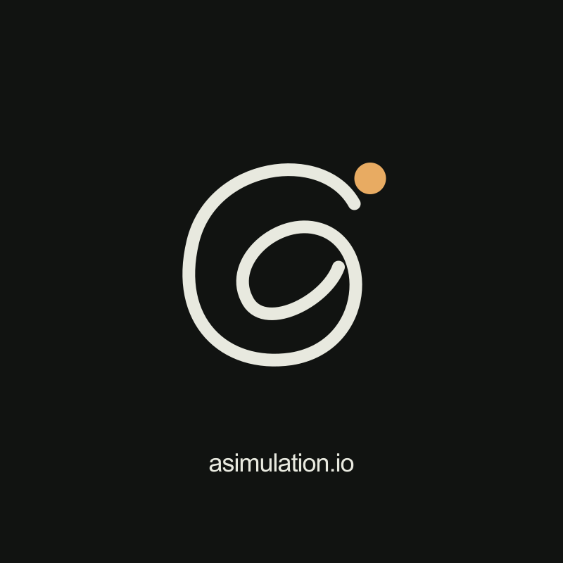 A continuous organic loop with an amber dot